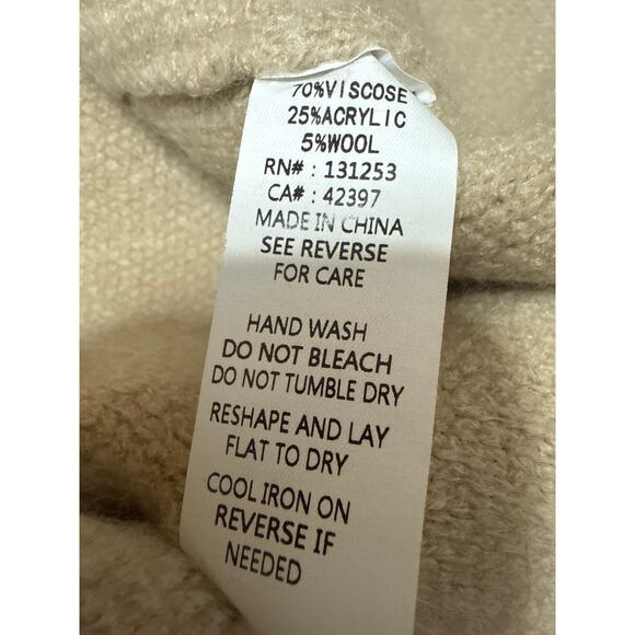 Pink Martini Stockport Womens Beige Wool Knit Long Sleeve Trench Coat Jacket XXS - Picture 5 of 5